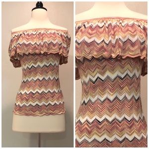 WHBM bare shoulder knit top